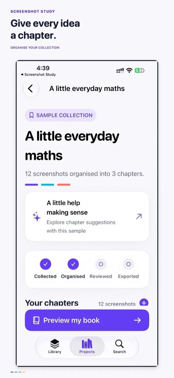 Screenshot Study product demonstration screen 1