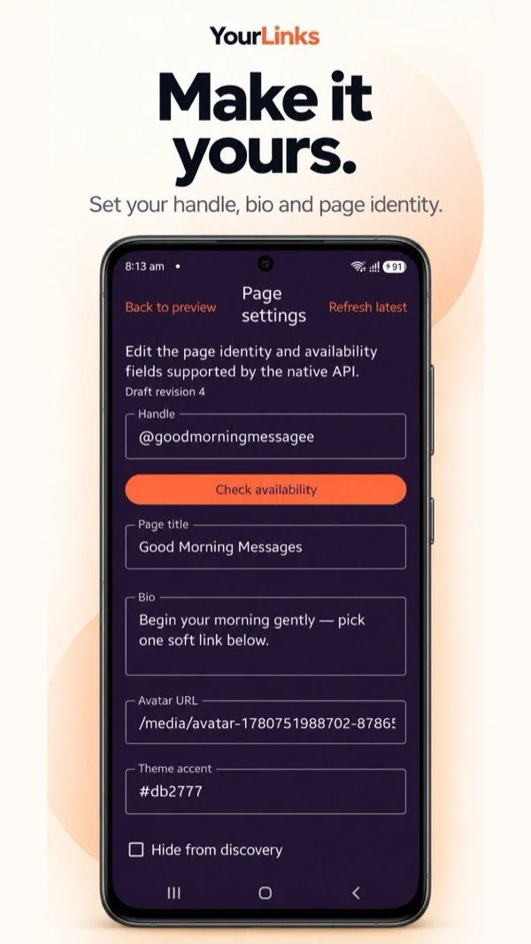 YourLinks demonstration screen 3