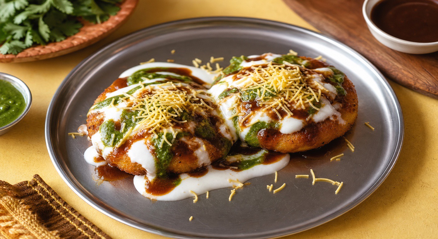 Aloo tikki chaat - shallow-fried but still heavy?
