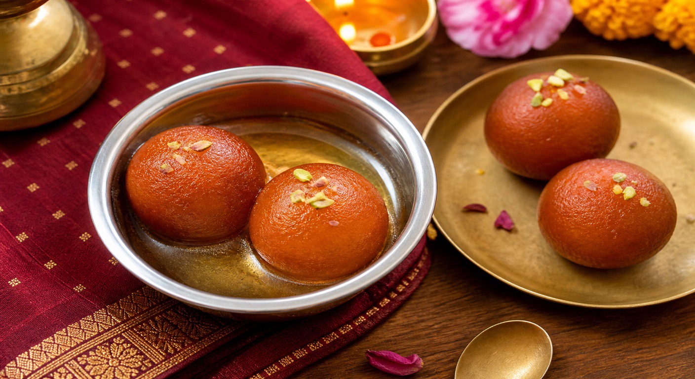 Two gulab jamun - the after-dinner reality