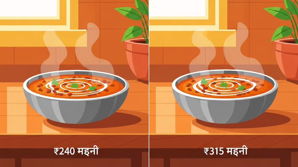 Home vs restaurant — same dish, different maths