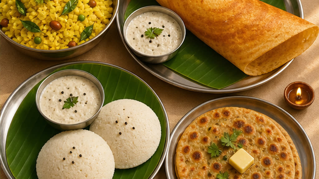 Indian breakfast calories: poha, idli, dosa, paratha swaps