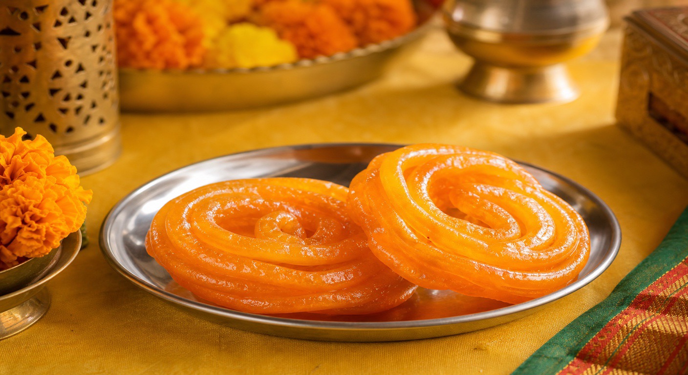Jalebi - crispy sugar spirals, how heavy?