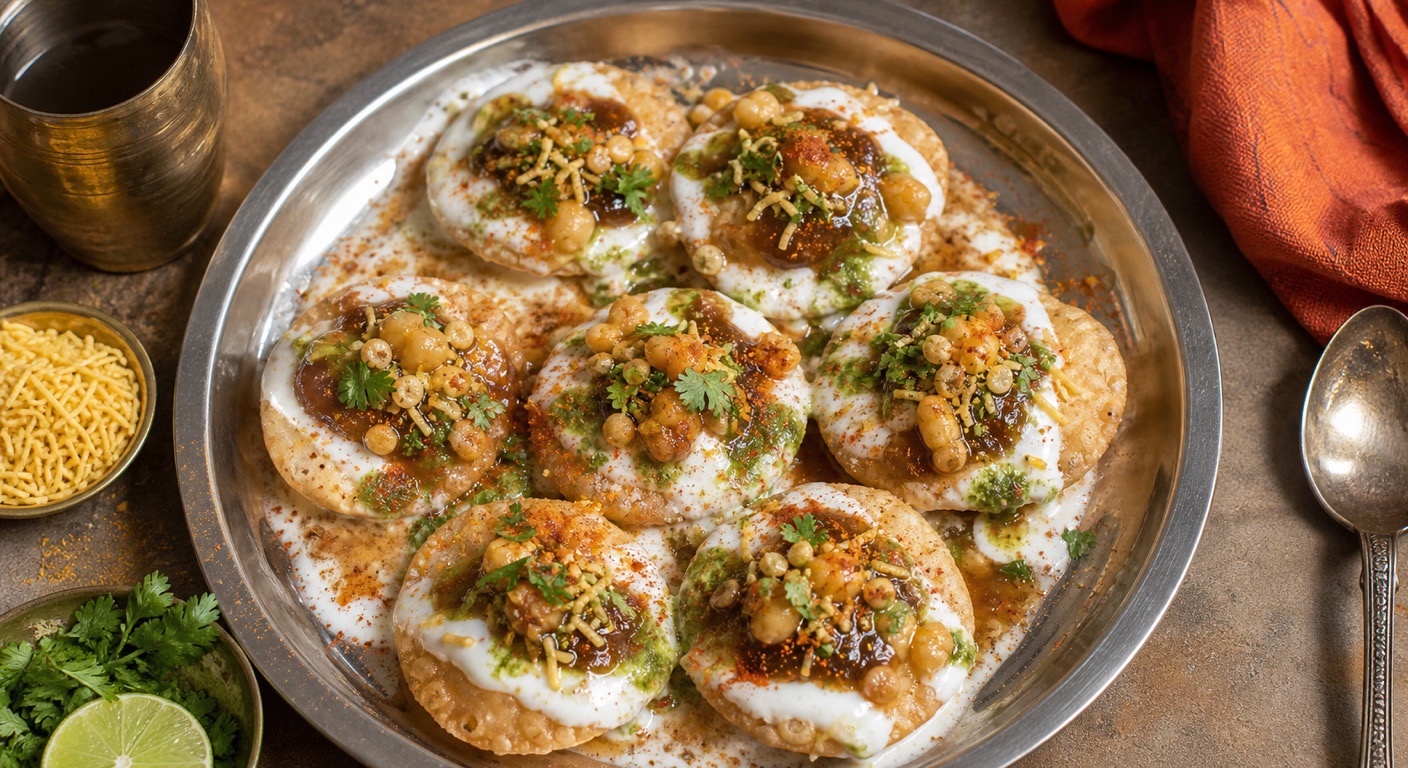 Papdi chaat - the crunchy fried base counts