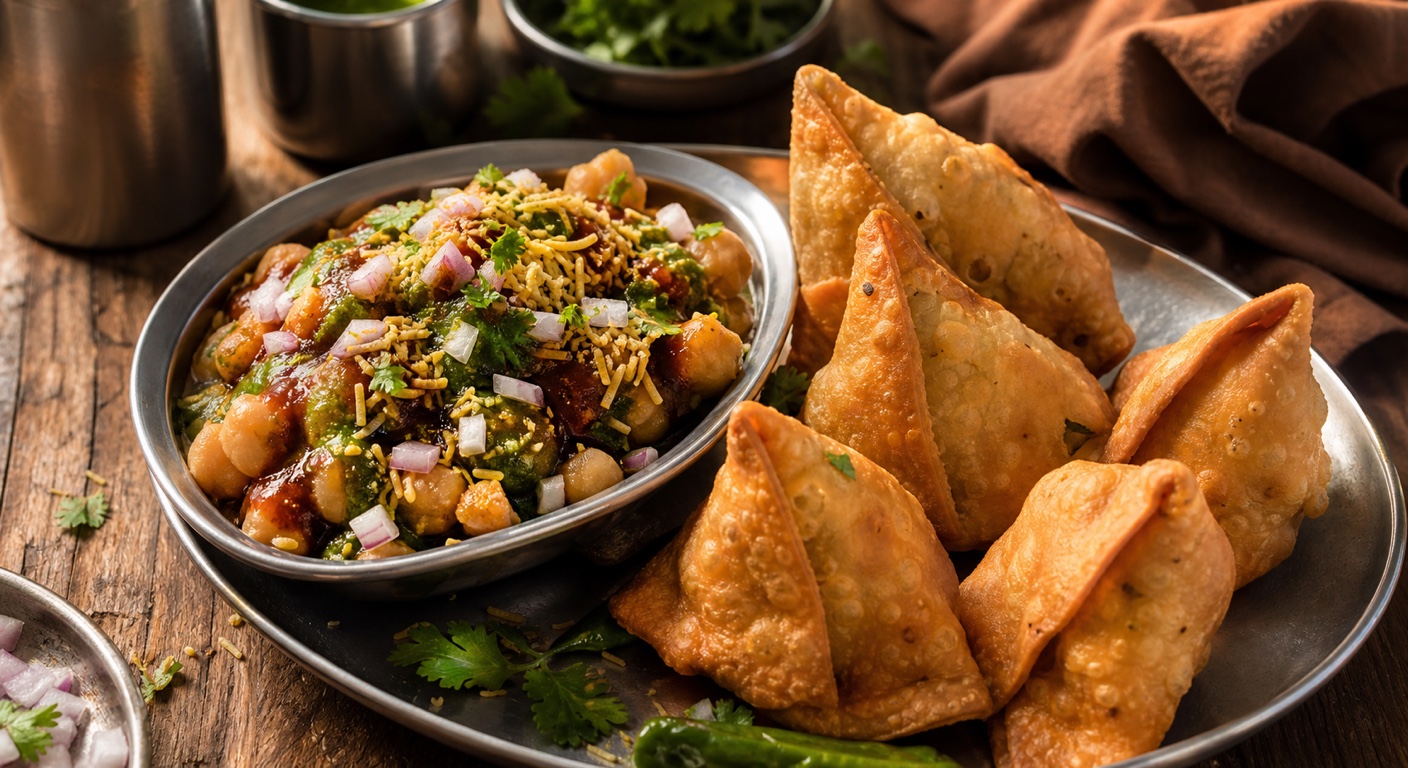 I love samosa and chaat - how do I make my plate lighter?